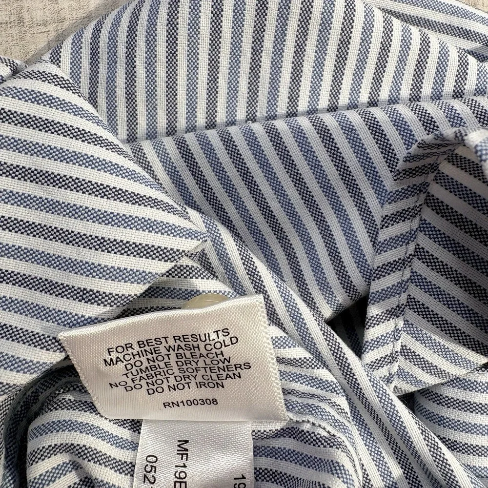 Peter Millar Crown Crafted Shirt Men's M Button Up Long Sleeve Blue Striped - Picture 10 of 12